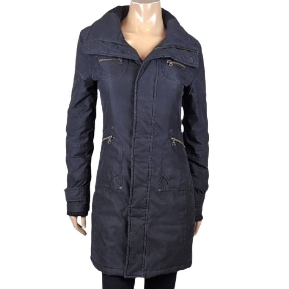 TNA Verbier Parka Coat Womens Size XS Black Insulated Winter Water Resistant